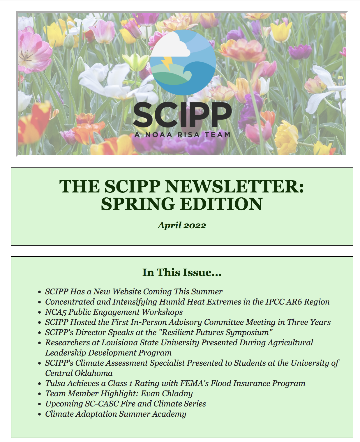 SCIPP Monitor Spring 2022 Edition