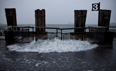 Surge inundating Battery Park, NY on Monday, October 29. Source:Â http://www.slate.com/articles/news_and_politics/gallery/2012/10/hurricane_sandy_floods_the_eastern_seaboard.html