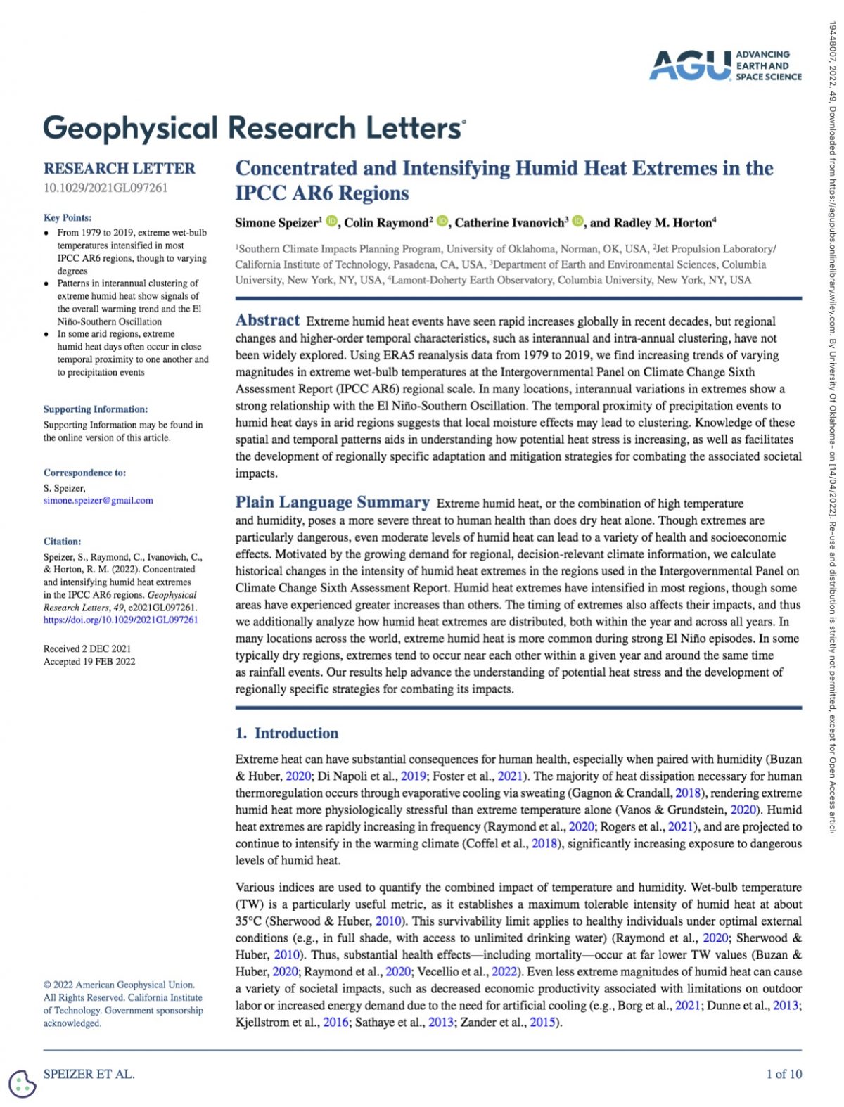 Concentrated and Intensifying Humid Heat Extremes