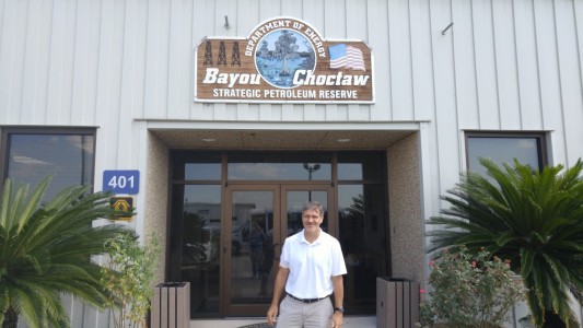 Figure 2: SCIPP PI Dr. Barry Keim outside the Bayou Choctaw SPR site near Baton Rouge, LA.